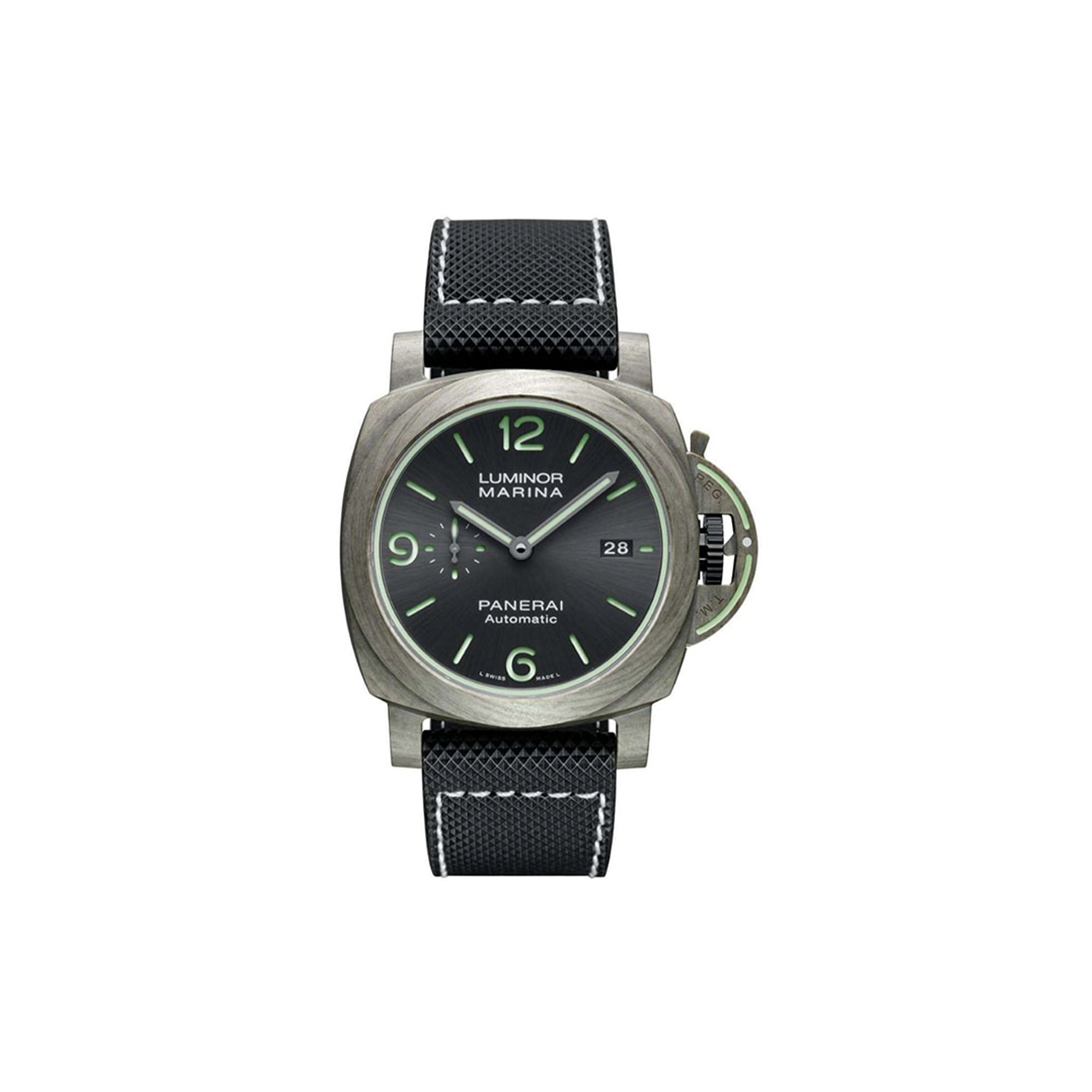 PANERAI LUMINOR MARINA 44MM TITANIUM CANVAS STRAP GREY DIAL WATCH PAM01119